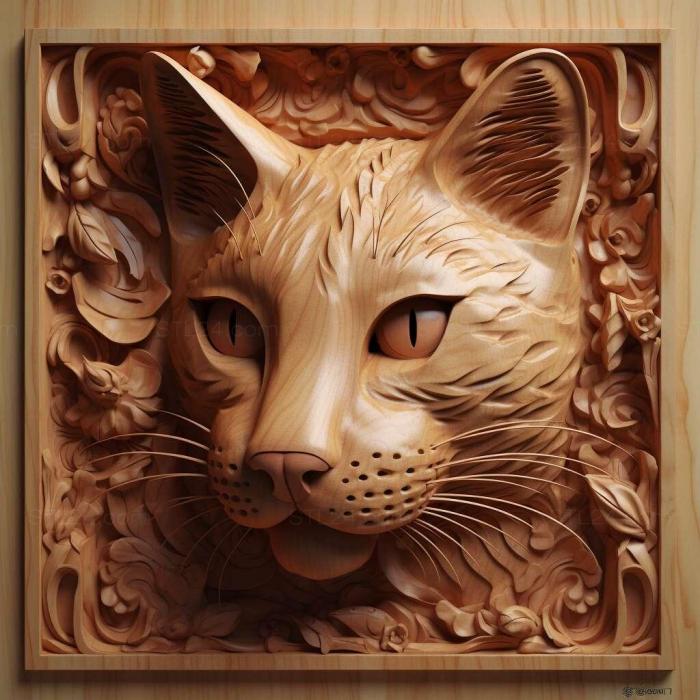 Nature and animals (Cheetoh cat 2, NATURE_5074) 3D models for cnc